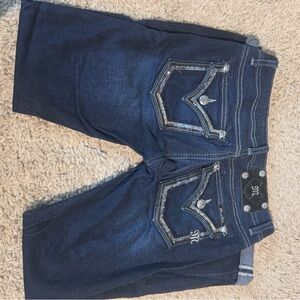 Miss Me Dark Blue Jeans with Silver Accents